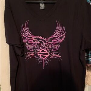 Harley-Davidson Black Tee with Pink Graphic